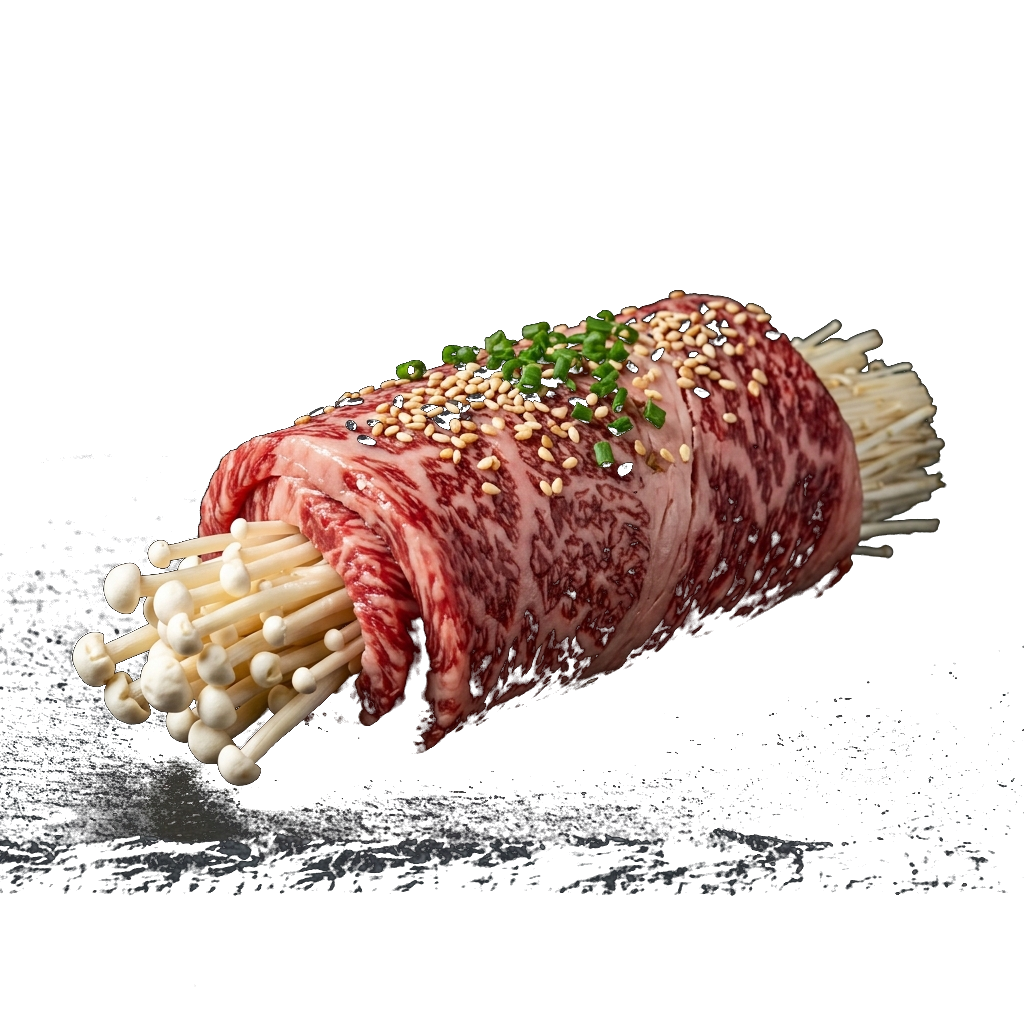 Ba chỉ bò Mỹ cuộn nấm nhúng lẩu